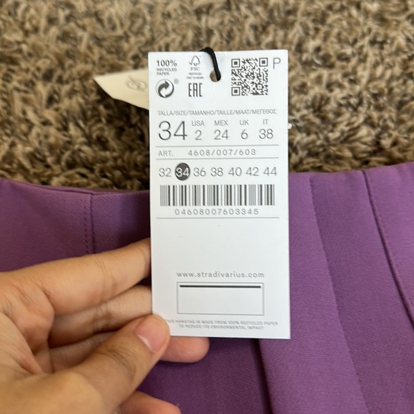 NWT Stradivarius slim tailored pants in purple - Picture 6 of 8